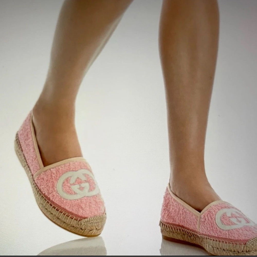 Gucci Interlocking G Terry Cloth Espadrilles EU39 US8.5 Pink; Full inclusion - Picture 10 of 16